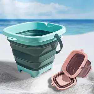 Folding Telescopic Bucket, 1 Count Multifunctional Small Bucket, Basin Container, Portable Beach Toy, Sand Toy, Water Toy, Outdoor Play Toy