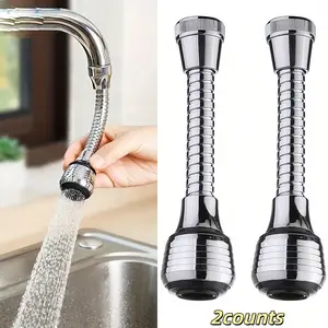 2-Pack 360° Rotating Faucet Extender, Dual Spray Modes, Splash-Proof Design, Durable Abs Material, Tool-Free Installation, Bathroom & Kitchen Sink