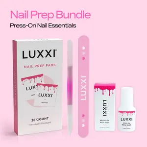 Press-On Nail Essentials | Nail Prep Bundle | Includes Brush On Nail Glue