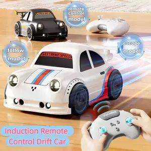 3-in-1 Remote Control Drift Car, Mini High-Speed Sports Car Style Toy, with Remote Control, Follow and Escape Modes, Equipped with LED Lights and Sound Effects, Suitable for Children and Adults