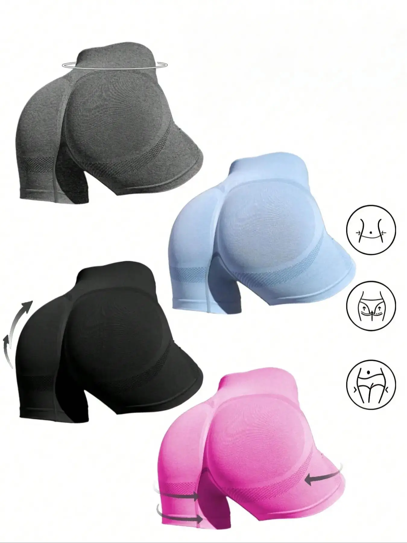 Women's Plain Ruched High Waist Athletic Shorts, Sporty Comfy Breathable Skinny Shorts for Gym Workout Running, Gym Shorts, Back To School Biker Short