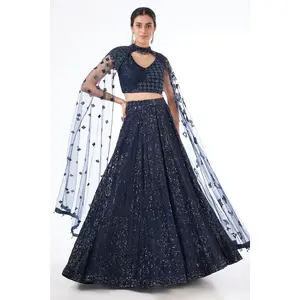 Nadia blue lehenga set