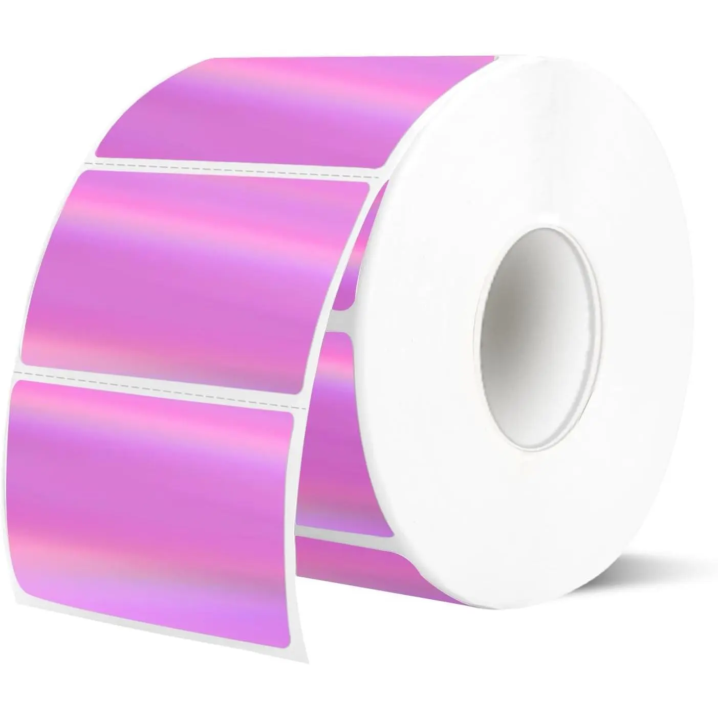 2.25"x1.25" Direct Thermal Labels, Holographic Thermal Printer Labels for Barcode, Self-Adhesive Address Shipping Thermal Label Stickers-1 Roll, 300 Labels, Holographic Pink