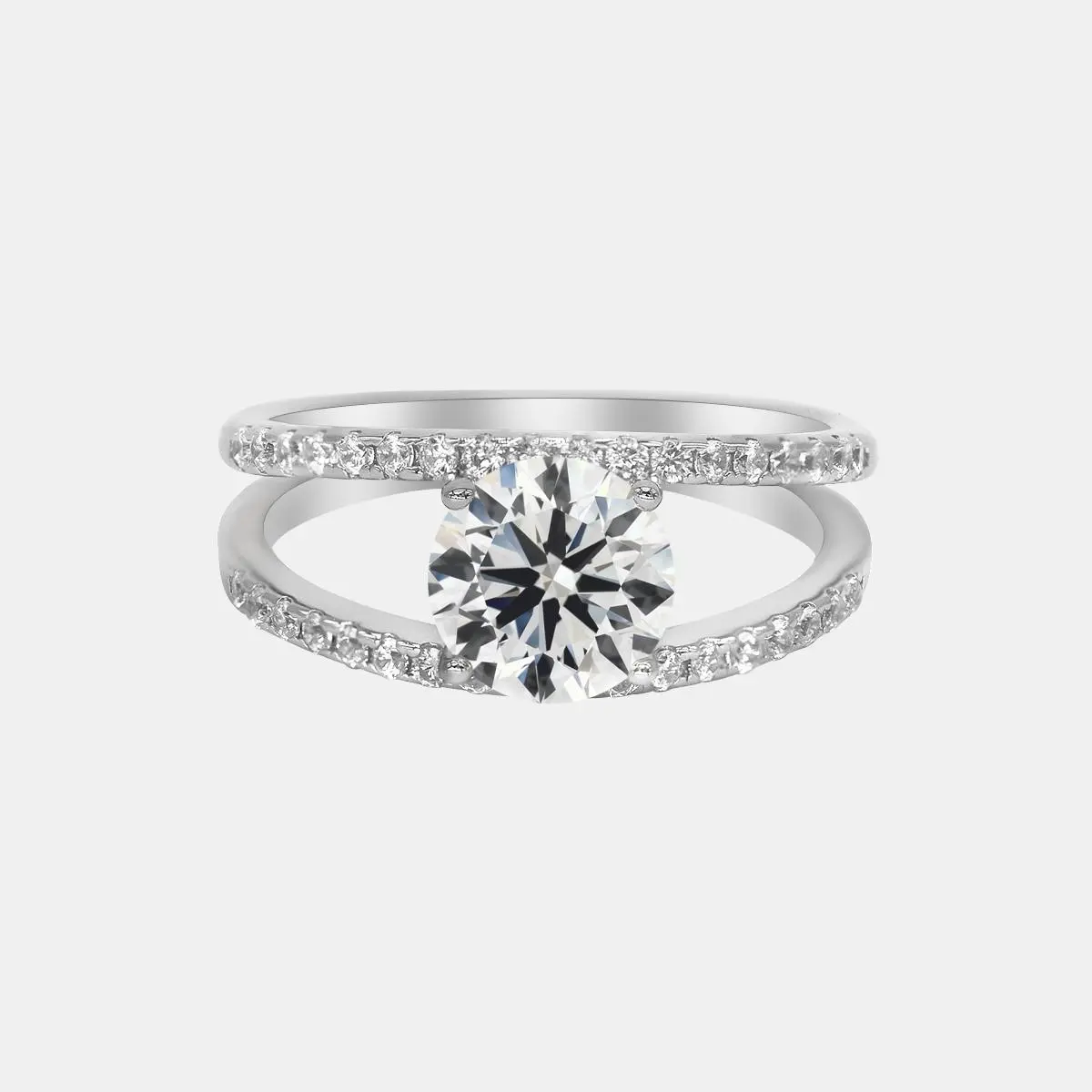 726 Valentine's Flash Begin Again Split Tension Set 1.5 Carat Moissanite Fashion Engagement Ring