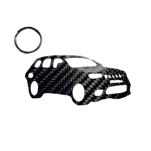 Carbon Fiber keychain for Jeep Grand Cherokee (WK2) SRT Trackhawk 4rd Generation Inspired Keychain Lanyard 3D front view Glossy Twill