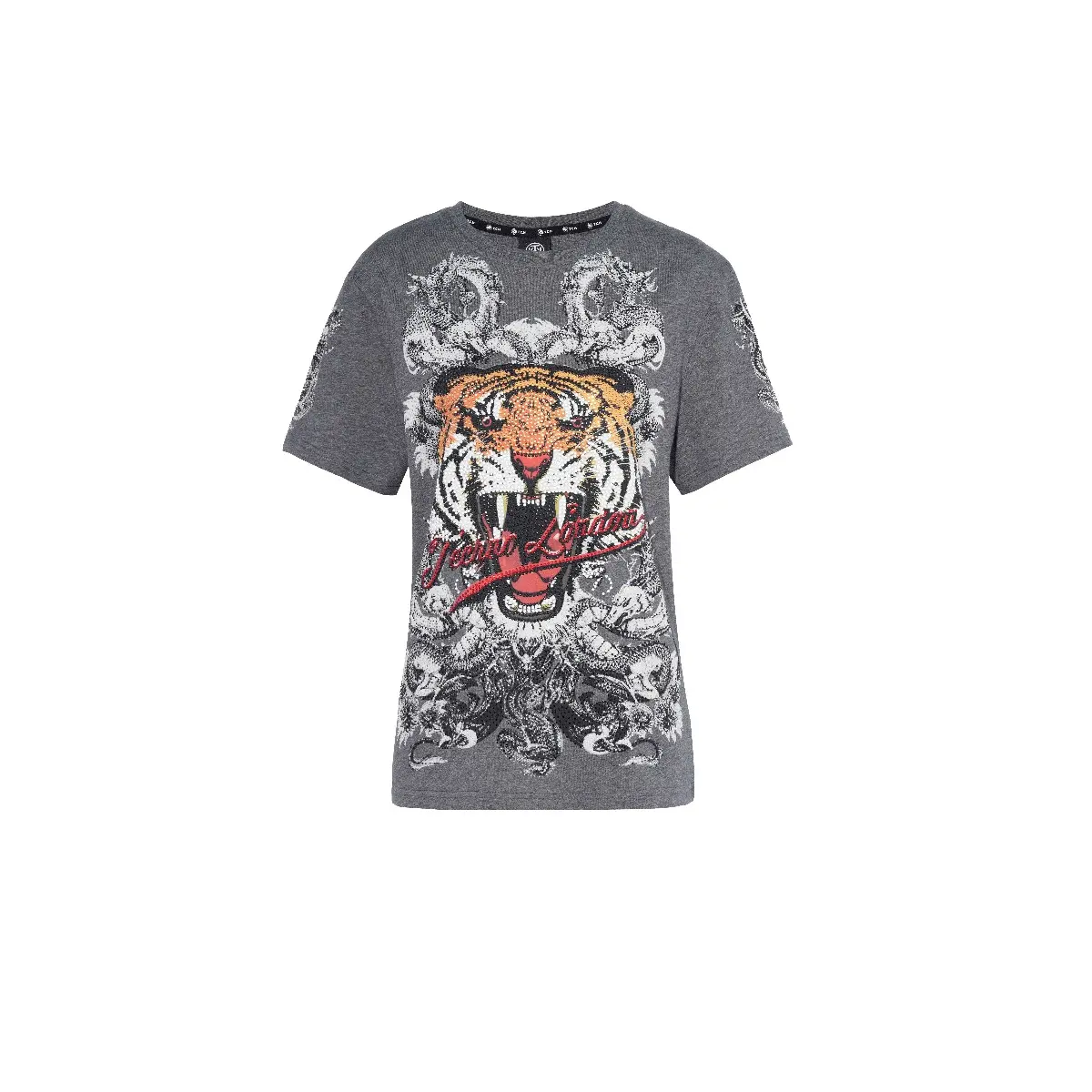 TCH - Heavy Industry Trendy Brand Hot Diamond Tiger Fashion and Leisure Versatile Loose Short sleeved T-shirt Spring/Summer Unisex