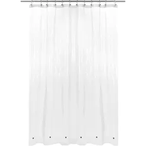 Barossa Design Shower Curtain Liner with 6 Magnets  Clear Plastic Shower Curtain Liner, See Through Vinyl Bath Curtain with Metal Grommets for Bathroom  Clear, 70x72