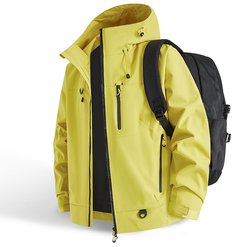 Men’s waterproof softshell jacket, windproof hooded outdoor hiking jacket, breathable spring/autumn multi-pocket casual jacket, premium quality, available in multiple colors