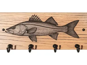 Snook Key Hanger, Wooden Wall-Mount Home Organizer Hook, Decorative Gift for Indoor Use