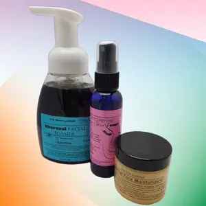 Activate Charcoal Castile Soap, Facial Moisturizer, Facial Toner Bundle 3 pack