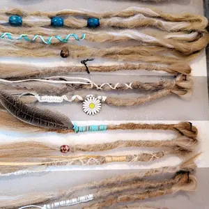 Daisy Collection Clip Ins Dreadlock Extensions with Daisy Pendant and Beads
