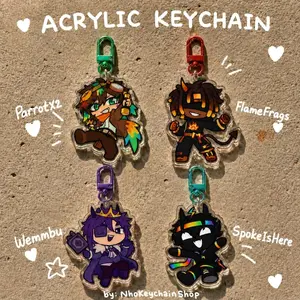Unstable Universe Quartet Acrylic Keychain | ParrotX2, FlameFrags, SpokeIsHere, Wemmbu  Minecraft SMP Gamer Gift