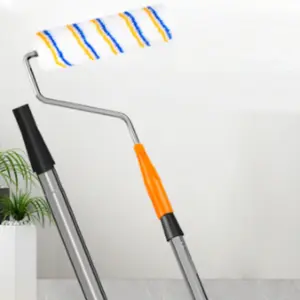 Stainless Steel Paint Roller Extension Pole, Adjustable Electric Brush Handle, Latex Paint Wall Tool, Long Hair Color Strip Roller Brush