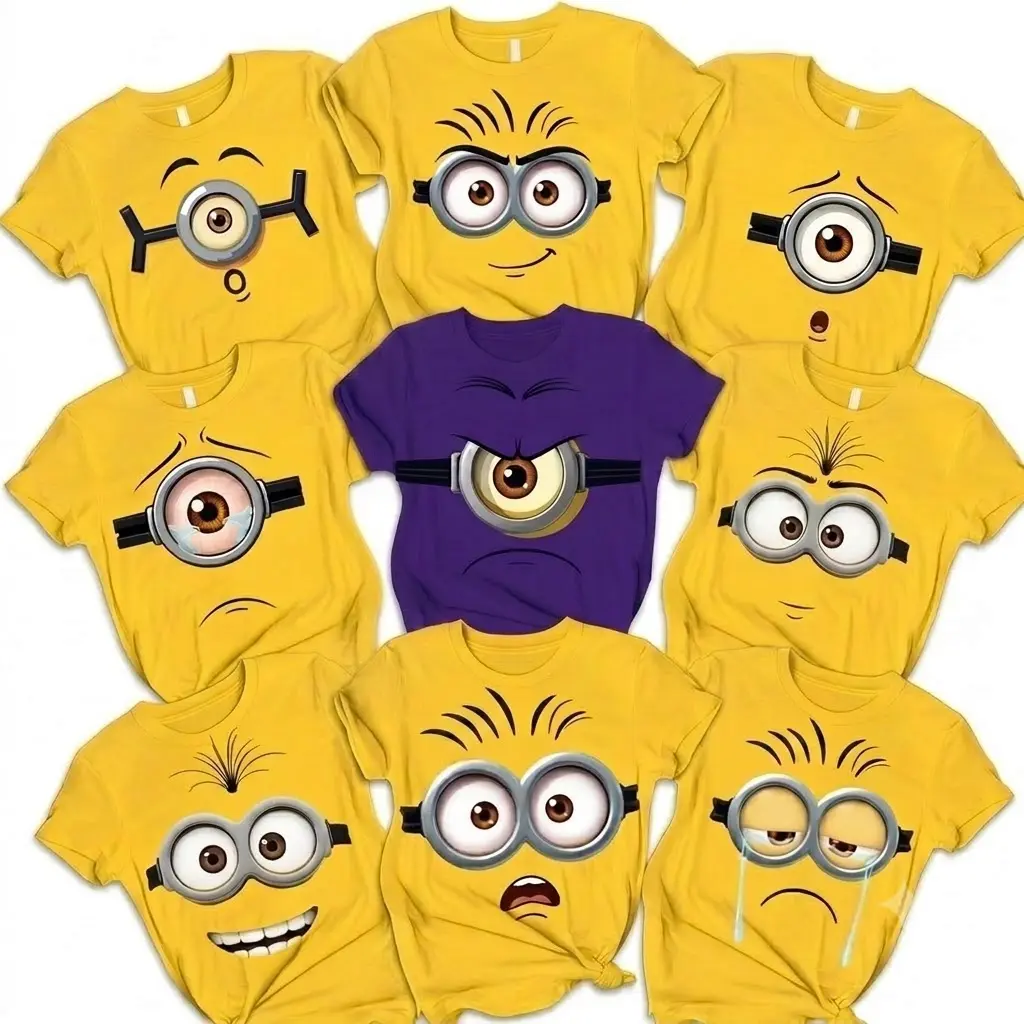 [FREESHIP] Unisex Minions Family  Couple T-Shirts, Family T-Shirts, Funny Teams Shirts, Minions T-Shirt, Funny T Shirt, Couple T-Shirt, Casual Cotton Fit, Soft Comfortable Short Sleeve, Unisex & Adult