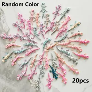 20 Pieces of 3D Printed Colorful Geckos, 9 cm Length, Made of PLA Material, Perfect for Christmas and Easter Decoration