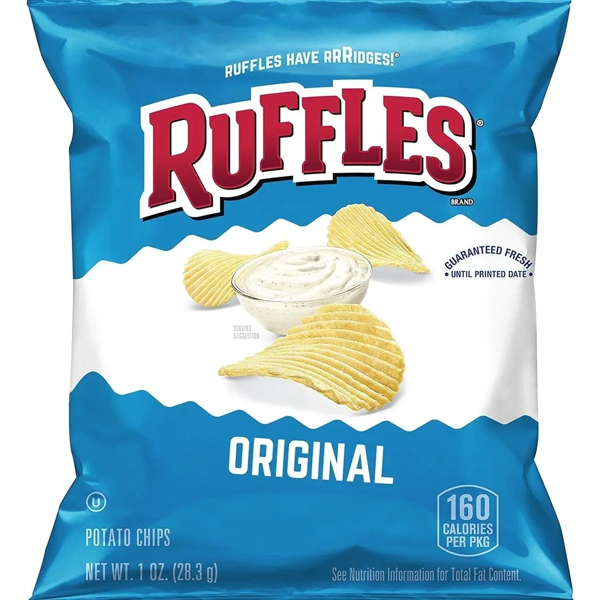 Ruffles Original Potato Chips, 1 Ounce (Pack of 40)
