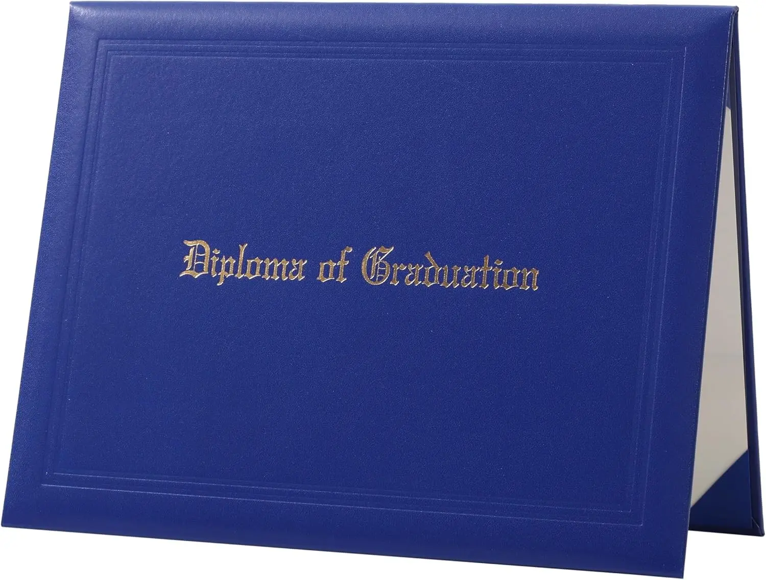 Diploma Cover Diploma Holder Hot Stamping Frame Graduation Padded Certificate Holders Imprinted Certificate Covers Smooth Leather for High School 8.5''x 11'' (Royal Blue)