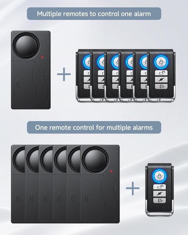 110dB Car Alarm System, Anti-Theft Vibration Alarm with 10 Levels Sensitivity Adjustable, Wireless Remote Anti Theft Device for Car