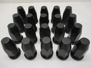 (20) Wheel Lugnut Black Plastic 33mm Thread On Nut Covers Caps / 4"
