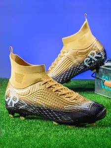 Gradient Parent-Child Long Nail Football Shoes, Soccer Cleats, Breathable Knit Material, Anti-Slip Grip, Comfortable Fit, All Seasons