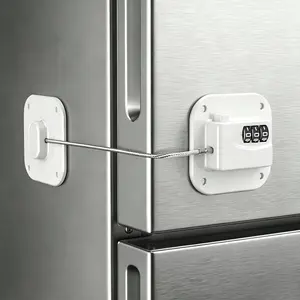 Refrigerator Lock,Fridge Locks for ,Freezer Lock with Combination for Refrigerators,Drawers,Cabinets,Closets,Lockers and ,Safety Portable No  Needed & Easy to Install White 1-Pack