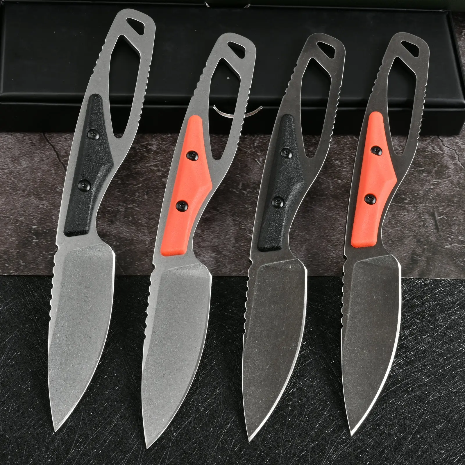 D2 Steel 635 Portable Multipurpose Knife Multi-Functional Tool with Protective Kydex Sheath, Outdoor Survival EDC Survival Gear Equipment for Daily Outdoor Accessories, Tools and Gadgets, Portable Multipurpose Knives, Gift Box, D2 Steel Blade, Kydex Sheat