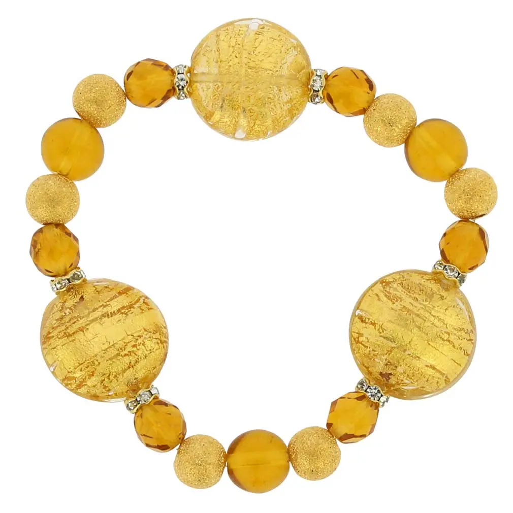 Glass Of Venice Murano Glass Magic Bracelet - Sunshine Gold