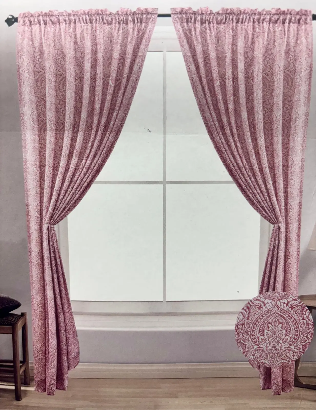 Vivi Curtain Panel – Burgundy