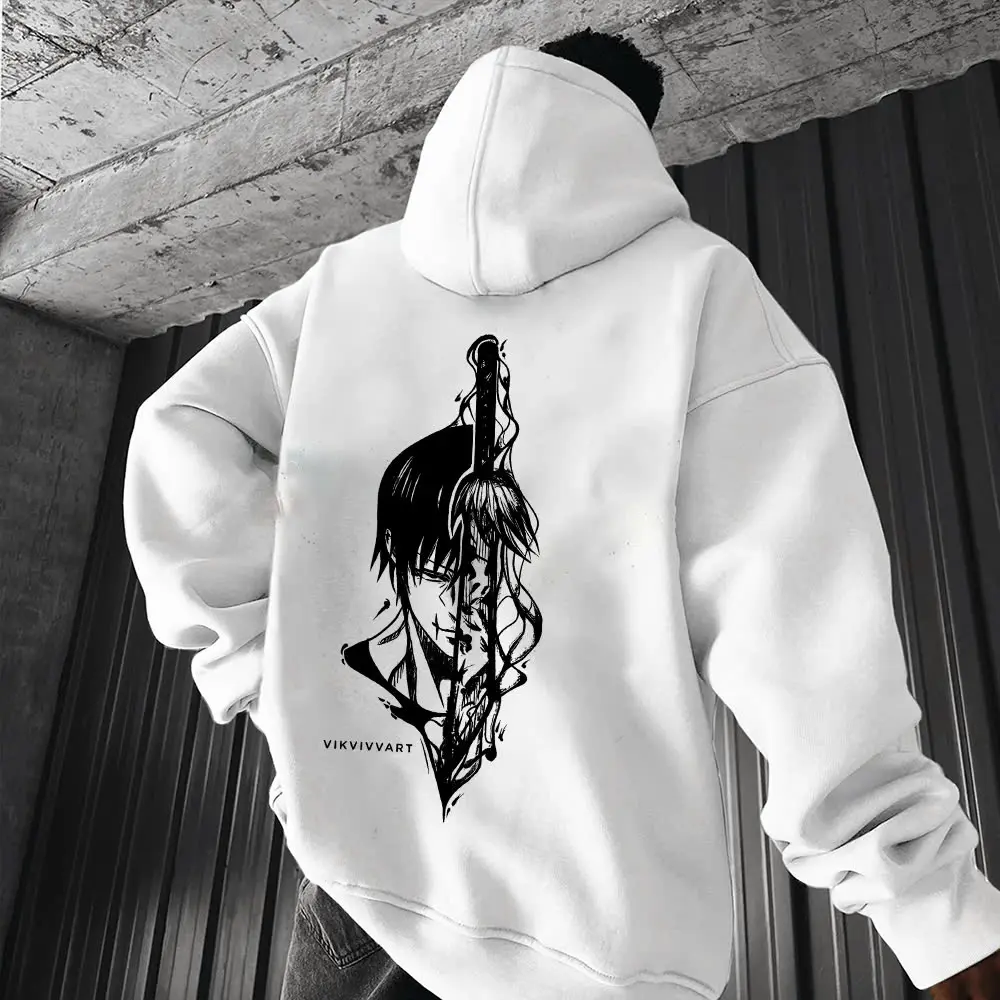 Xogul Eyeleted logo Hood tohji 着用 Toji X The One Who Left It All Behind 2 side Hoodie - Jjk Anime
