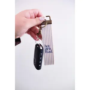 Bookish Canvas Wristlet Keychain and Keychain Wallet – Handmade Key Fob Lanyard, Compact Keychain Wallet