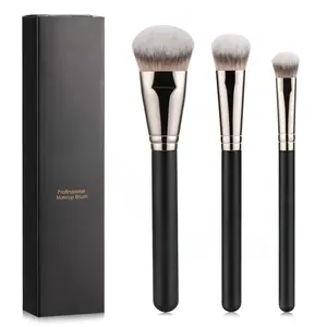 Flat Angled Brushes, Flawless Foundation Brush Under Eye Concealer Brush Bronzer Brush with Liquid Cream Powder