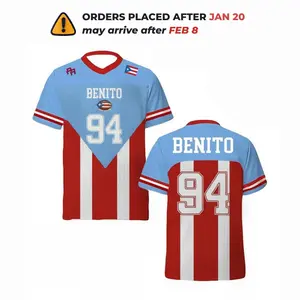 Team Benito Football Jersey Peurto Rico Flag Jersey Gift For Fan Unisex