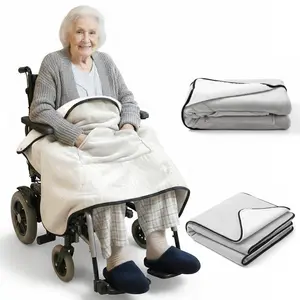 Wheelchair Lap Blanket for Seniors 43" * 28" Soft Sherpa Lined Knee & Lap Cover Warm Lightweight Throw with Snap Buttons Cozy Comfort for Elderly & Caregivers Red/Black Plaid Reversible Warmth AB Version