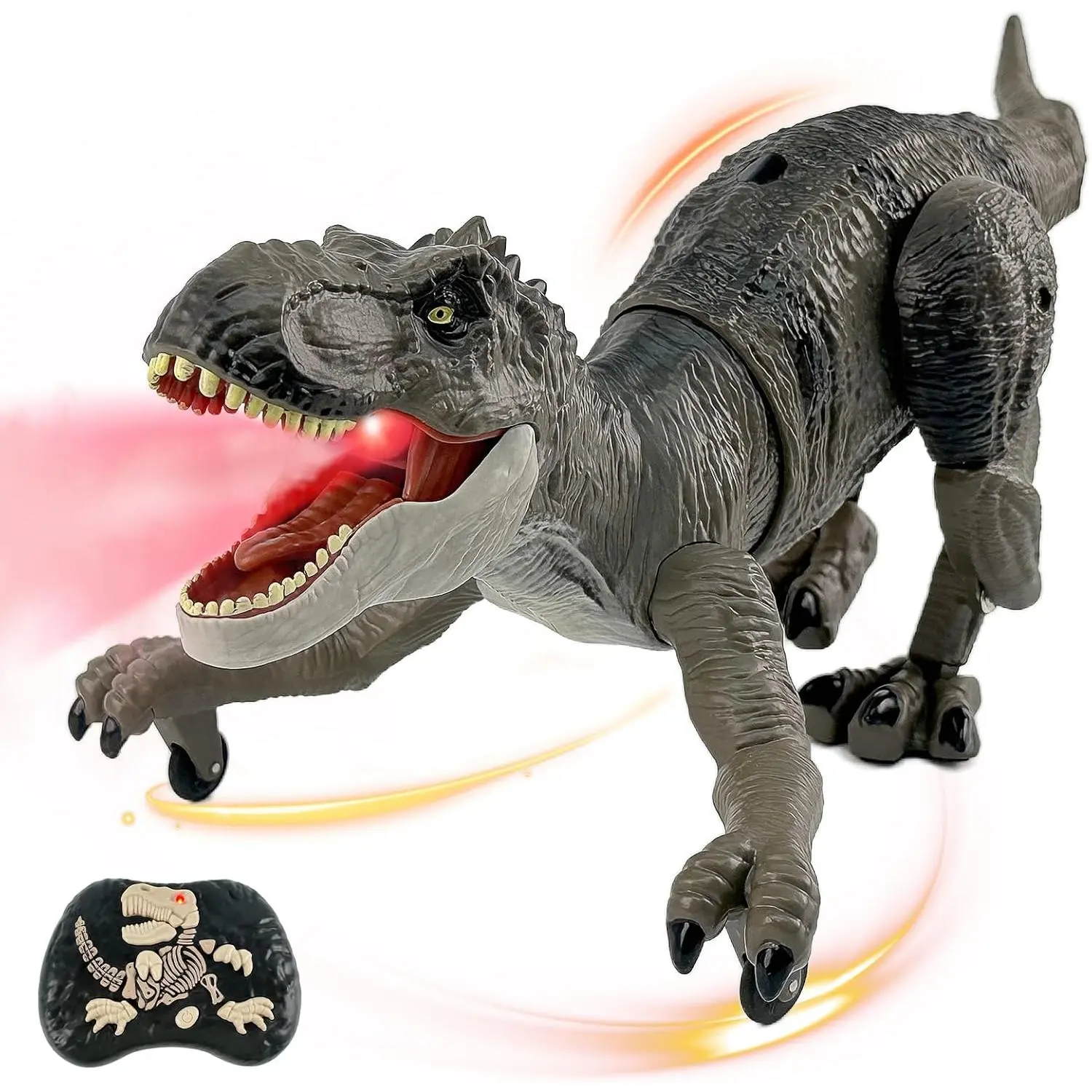 GJ X-MTS21 Remote Control Dinosaur for Boys 4-7,Robot Dinosaur Toys for Kids 5-7, rc Dinosaur with Realistic Legs & Spray Stream,t rex Toys for Kids 3 5 7 Year Old boy Birthday Gift