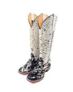Cowboy Boot Kayce Cowhide Tall Square Toe