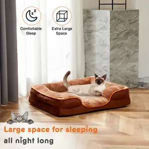 Memory Foam Pet Bed for Small ,Dogs & Cats with Washable Removable, Cover Non-Slip Base Waterproof Liner