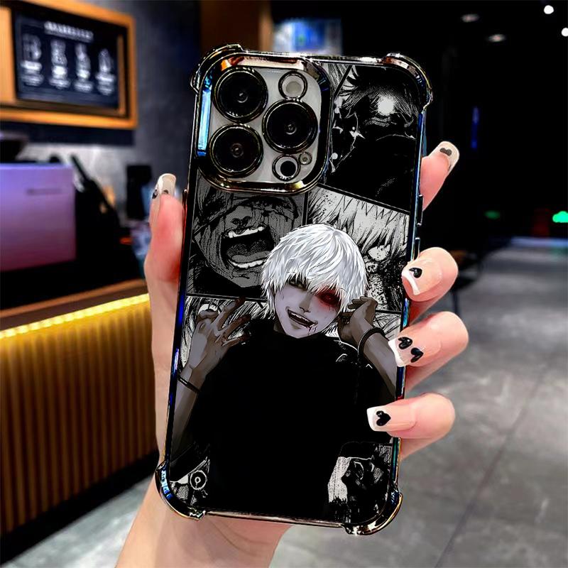 Anime cool Tokyo Ghoul Plating Phone Case For iPhone 17 16 15 14 13 12 11 Air Pro Max Plus Airbag Protective Personalized Casing