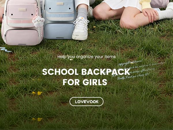 LOVEVOOK School Backpack for Teen Girl, Cute Bookbag with Large Bottle Holder, Lightweight Elementary Middle High School Student Backpack Fits 15.6 Inch Laptop, Back to Schools Kid Gift, Blue-Cream LOVEVOOK School Backpack for Teen Girl, Cute Bookbag with Large Bottle Holder, Lightweight Elementary Middle High School Student Backpack Fits 15.6 Inch Laptop, Back to Schools Kid Gift, Blue-Cream