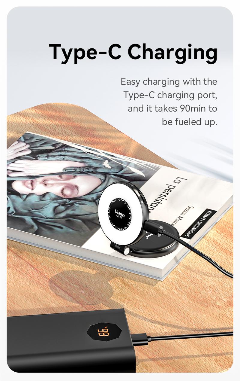 Ulanzi Magnetic Selfie Light LM19, LED Fill Light Compatible with Magsafe, LED Selfie Ring Light