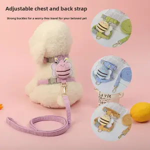Lightweight pet harness and leash, dog and cat leash, bee harness, dog walking leash, pet leash for small and medium-sized dogs