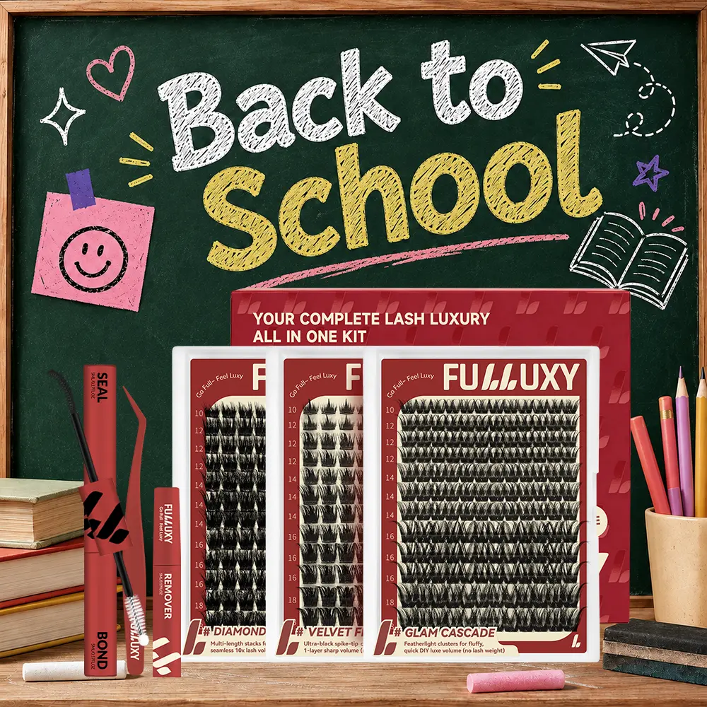 Fulluxy Devil Lash Trio | 3 Dense Volume Styles | Long-Lasting & Easy DIY | Complete Set with Glue Remover & Tweezer for Beginners | One Layer = Bold, Luxe Volume