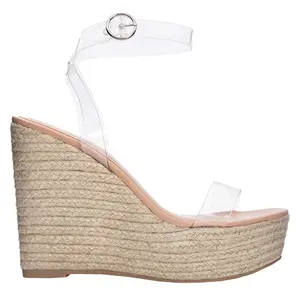 Chinese Laundry Womens Ello Clear Espadrille Casual Sandals Casual High Heel 3" & Up - Clear