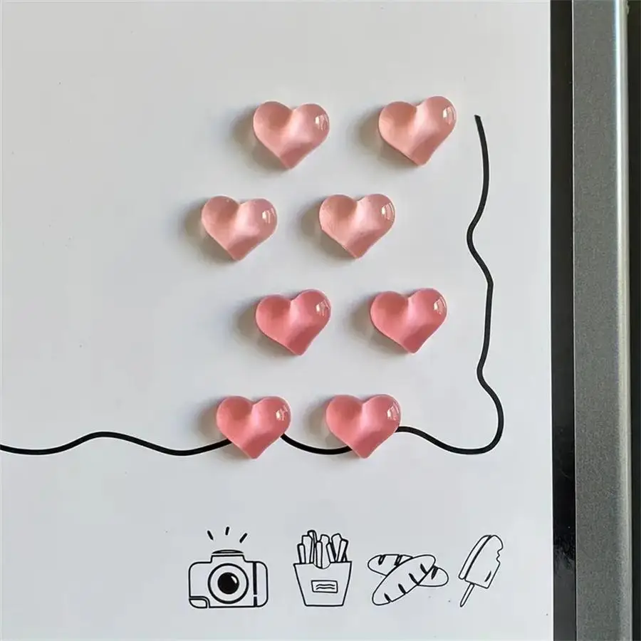 Heart Shaped Fridge Magnet, 8 Counts/set Cute Magnetic Decorative Sticker for Kitchen, Office Whiteboard, Locker & Dishwasher, Home Decor, Valentine's