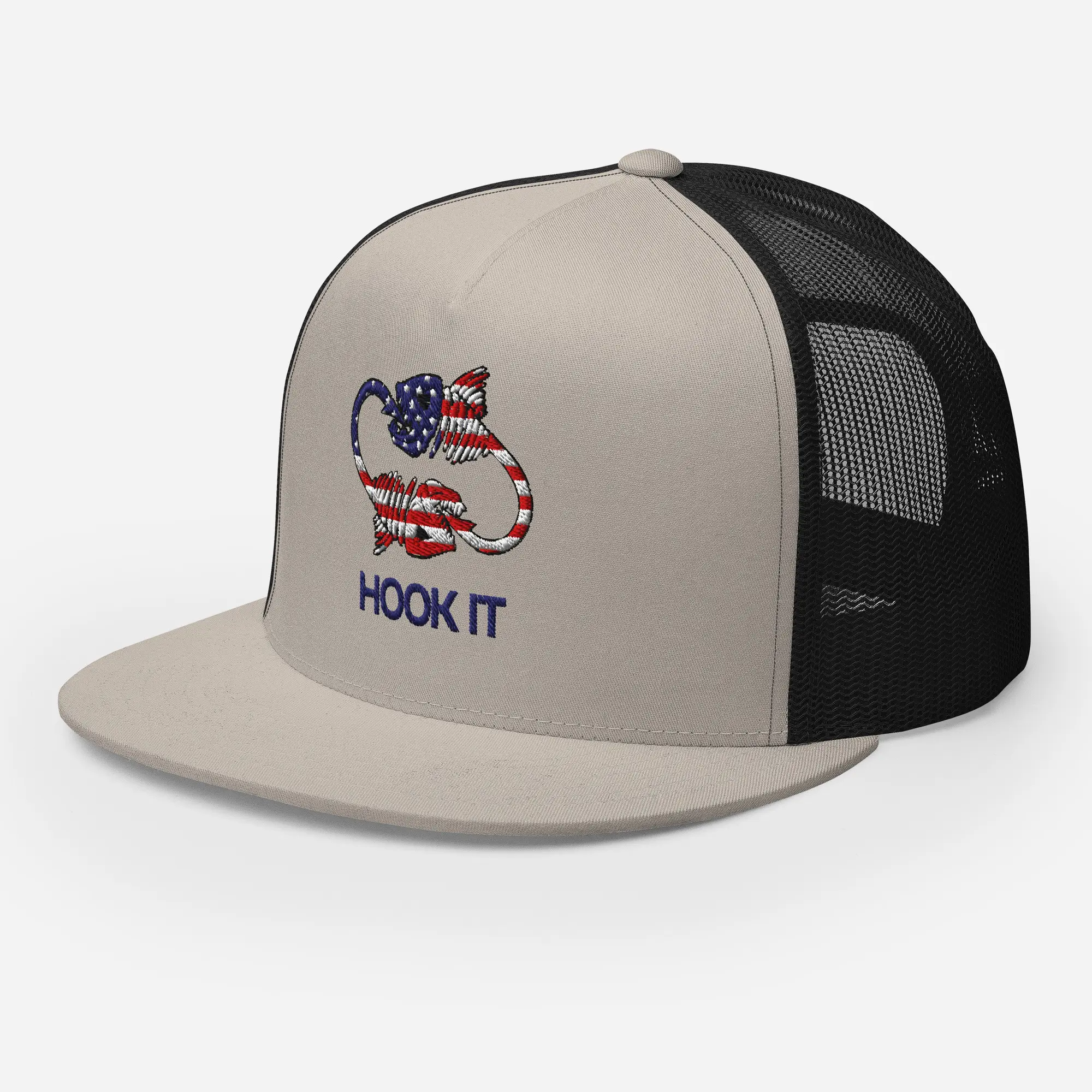 Classic Trucker Hat Sand Independence Collection Structured High Profile 5 Panel Snapback Closure Hook It Design Unisex Flat Bill Cap