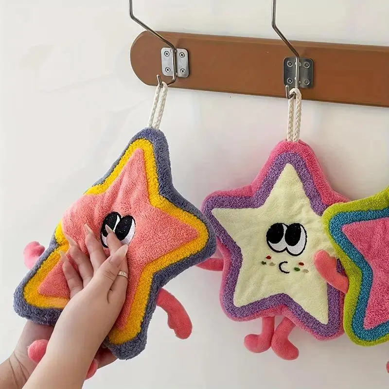 3-Piece Star-Shaped Towel Set, Soft Decorative Hand Towels, Portable for Bathroom Decor and Travel, Cute Hand Towels