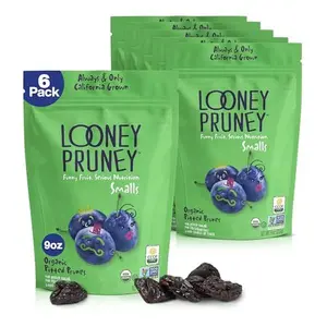 Looney Pruney Smalls Fruit Snacks | Naturally Sweet Bite-Sized Prunes | Organic Fruit Snack Packs For Kids & Adults | Vegan Food With No Added Sugar & Preservatives | Kosher | 9 oz. (Pack of 6)