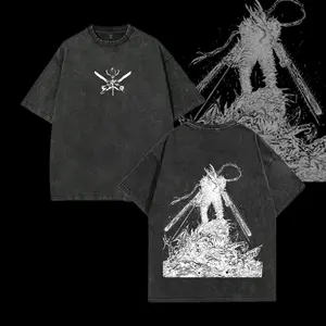 Chainsaw Man Denji Chainsaw pochita Devil villains v3 Washed T-shirt Hoodie Double-Sided Print, Anime Manga Washed Shirt Graphic tees Cotton streetwear vintage unisex merch