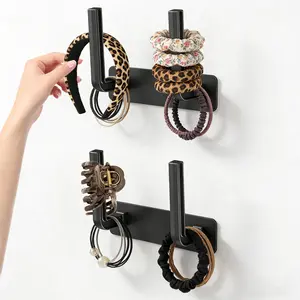 2 Pack Headband Holder, Hair Ties Holder,Multifunctional Hooks, Removable Hat Hook, Claw Clip Organizer, Hair Accessories Organizer for Women and Girls, Men Hat Rack for Baseball Caps