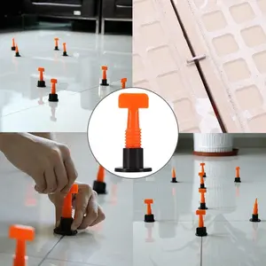 Tile Leveling Tool, Rotating Adjustable T-Type Positioner, Wall & Floor Tile Smoothing Lock Flatter, Thick Clips Insert Base Locator, Tile Leveling System
