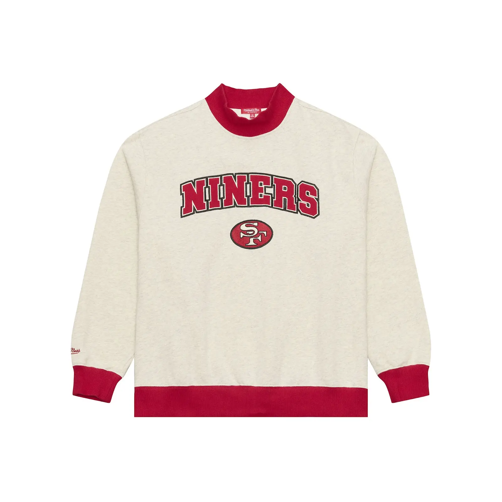 Women's San Francisco 49ers Oatmeal Mock Neck Sweatshirt